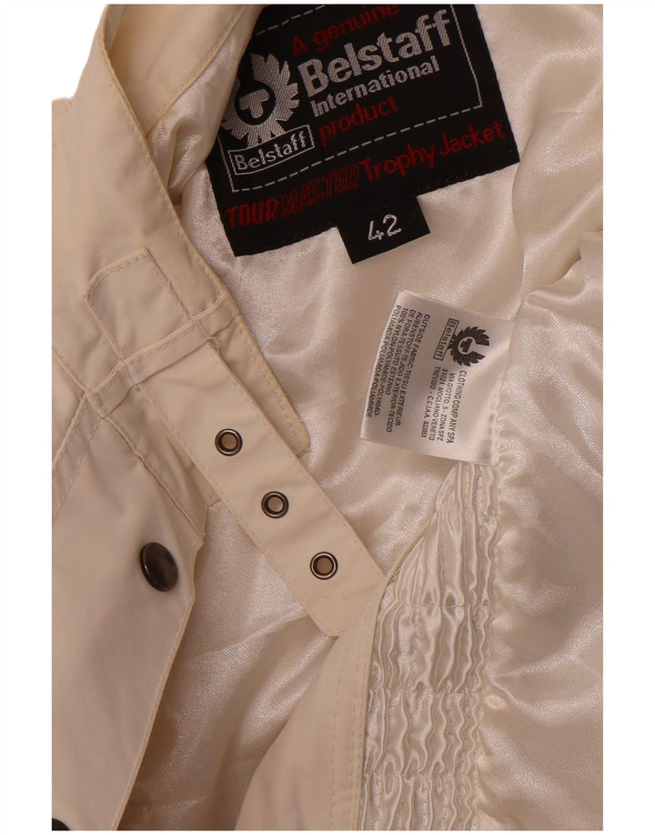 BELSTAFF Womens Crop Utility Jacket IT 42 Medium White Nylon