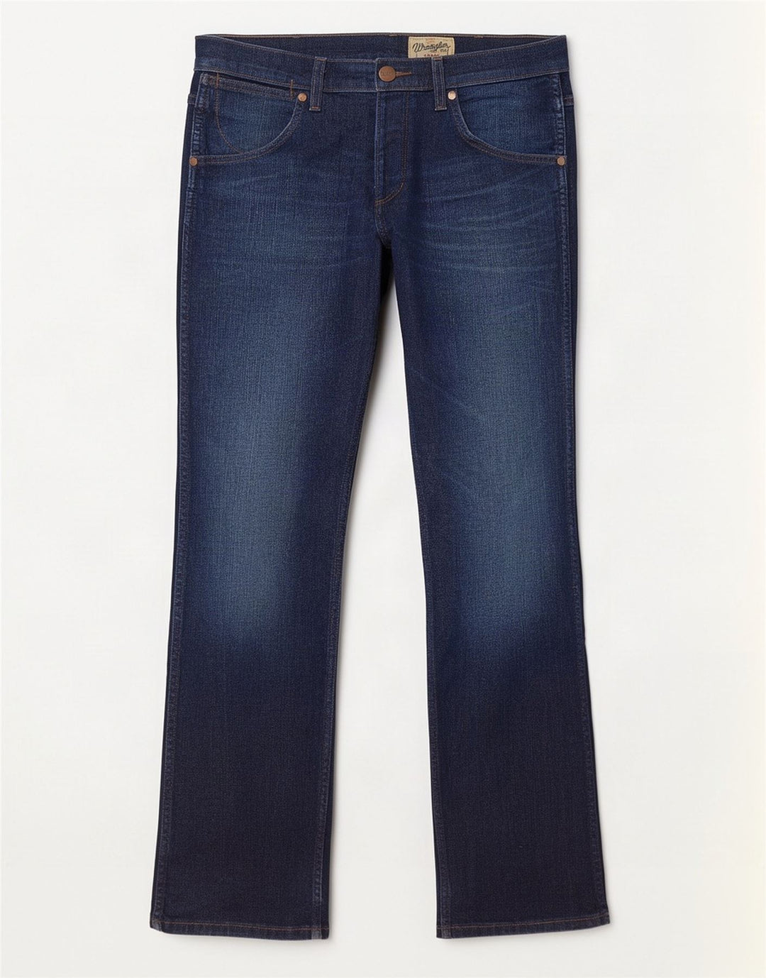 Wrangler Herre Crank Straight Jeans W32 L32 Marineblå Bomuld