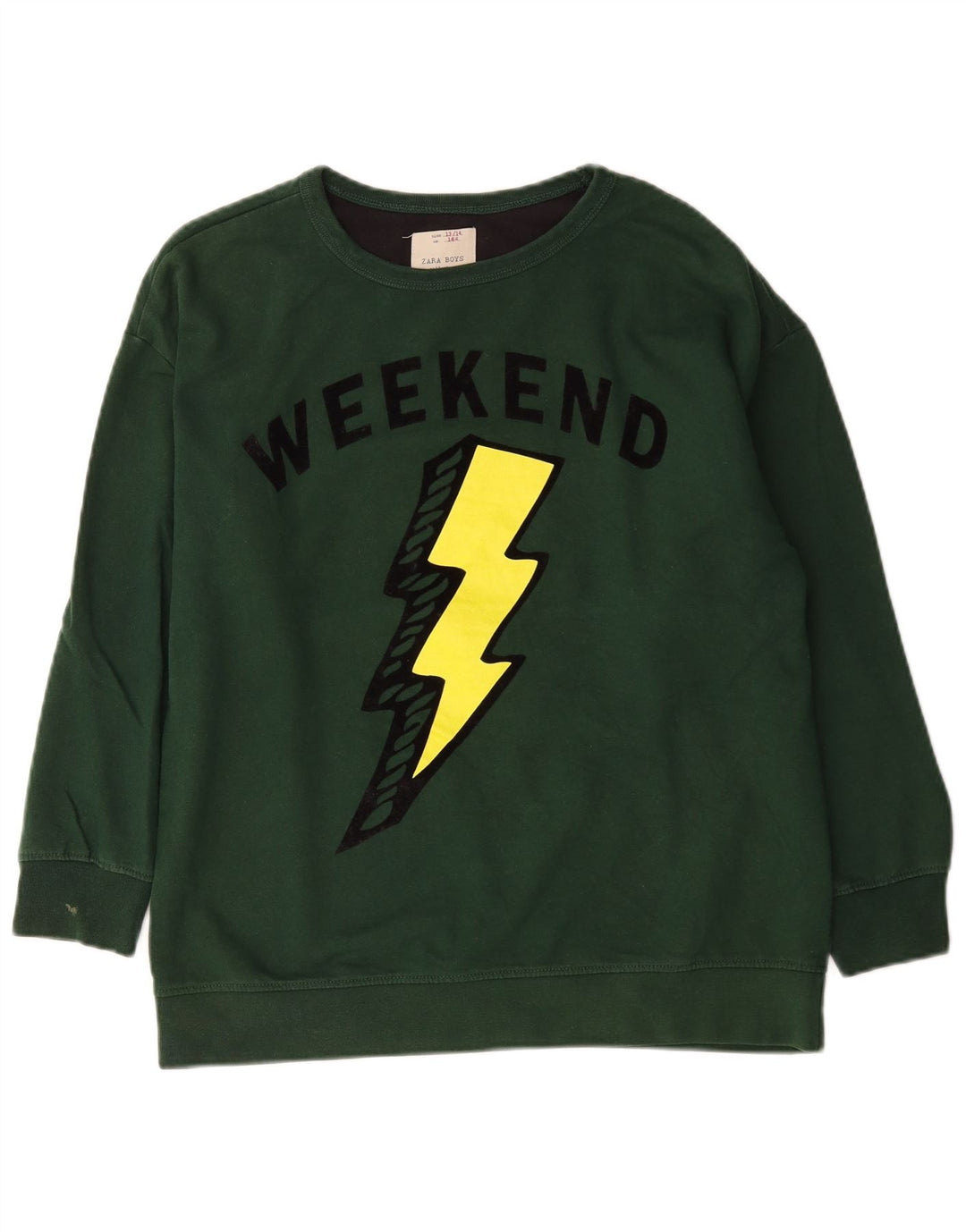 Zara Boys Weekend Graphic Sweatshirt Jumper 13-14 år Grøn