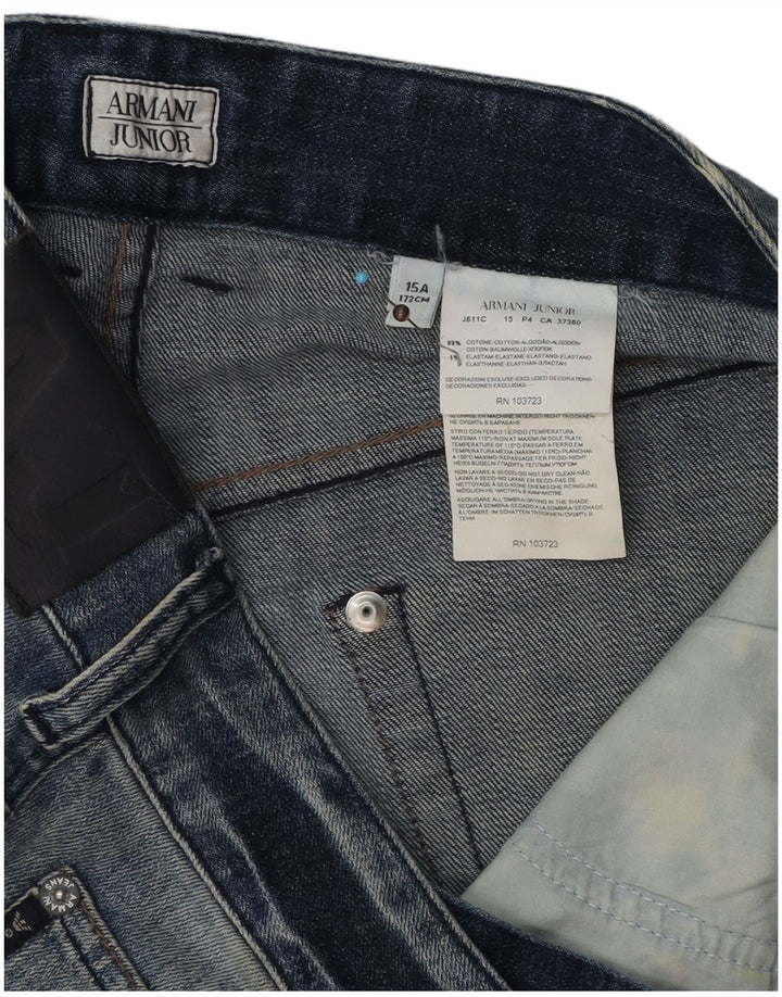 Armani Junior Drenge Denim Shorts 14-15 år W34 Blå Bomuld