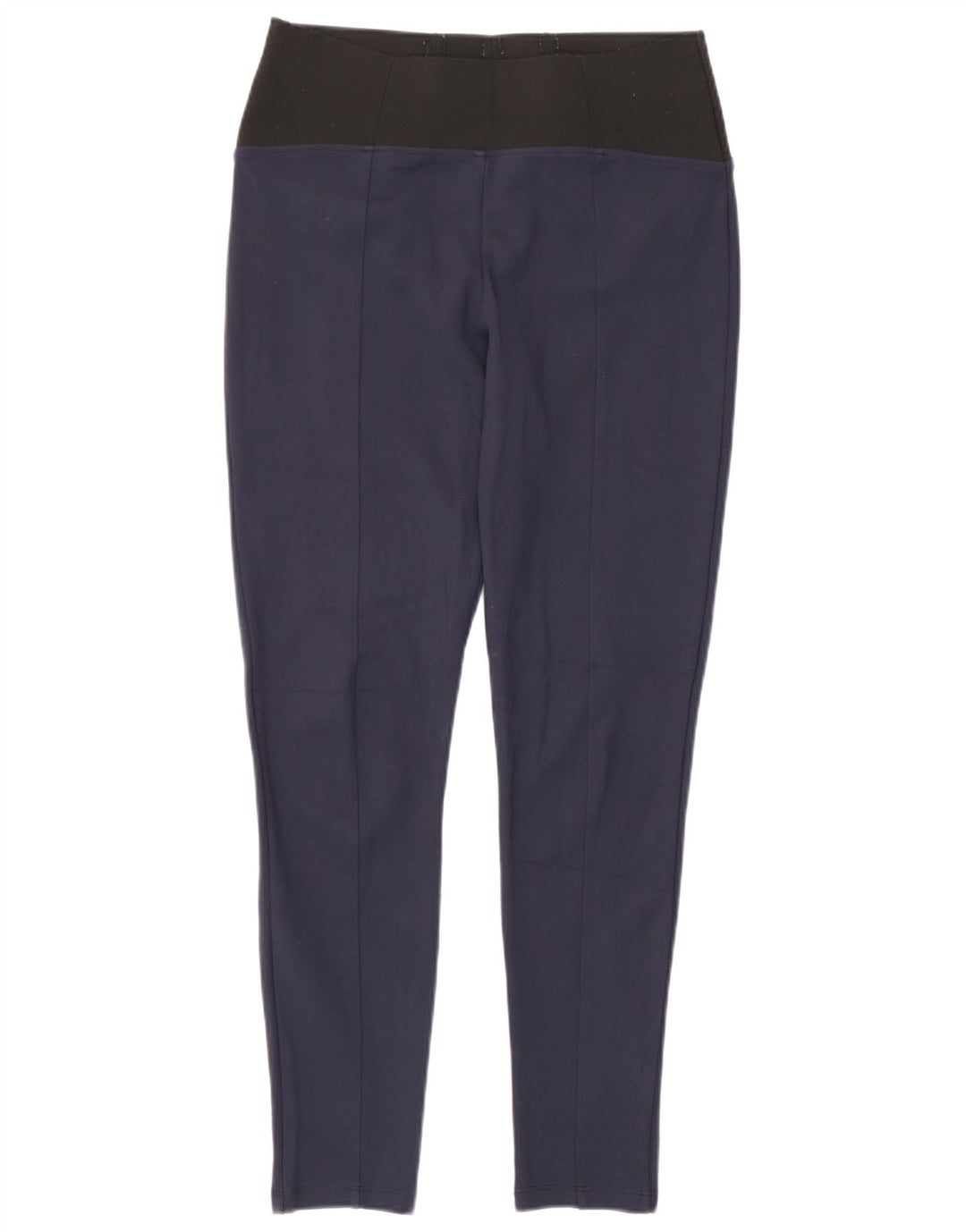 Marks & Spencer Womens Regular Fit Leggings UK 12 Medium Navy Blue Viscose