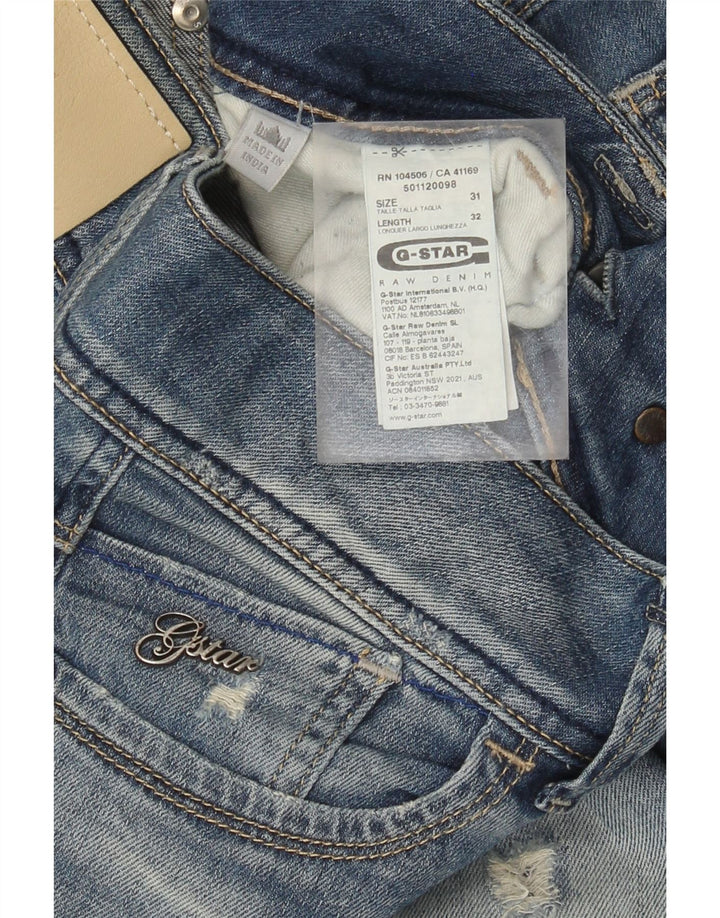 G-Star Dame Distressed Straight Jeans W31 L32 Blå Bomuld