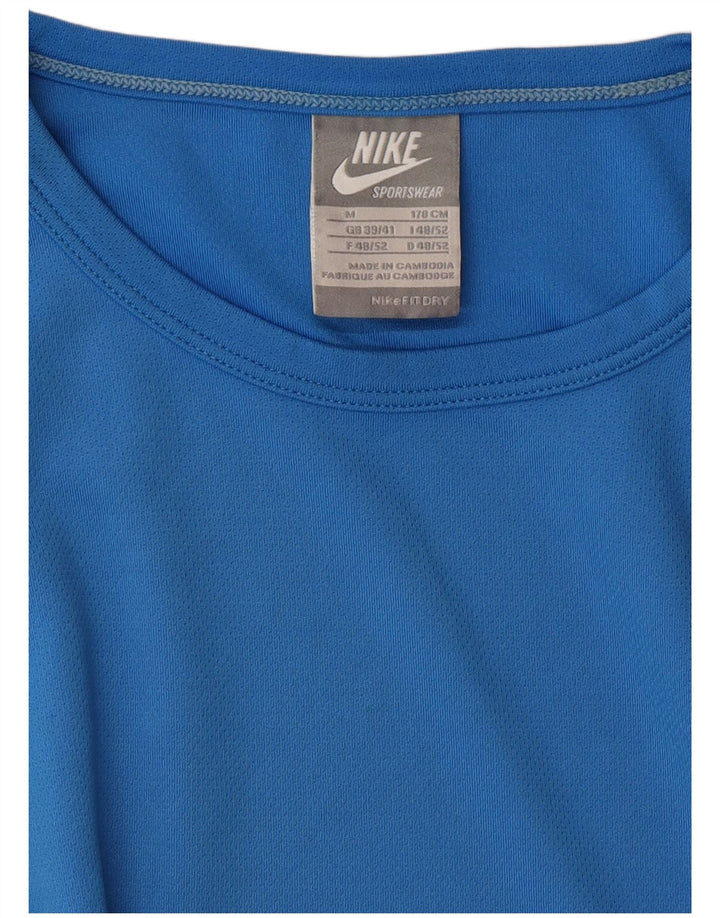 NIKE Herre Fit Dry T-Shirt Top UK 39/41 Medium Blue