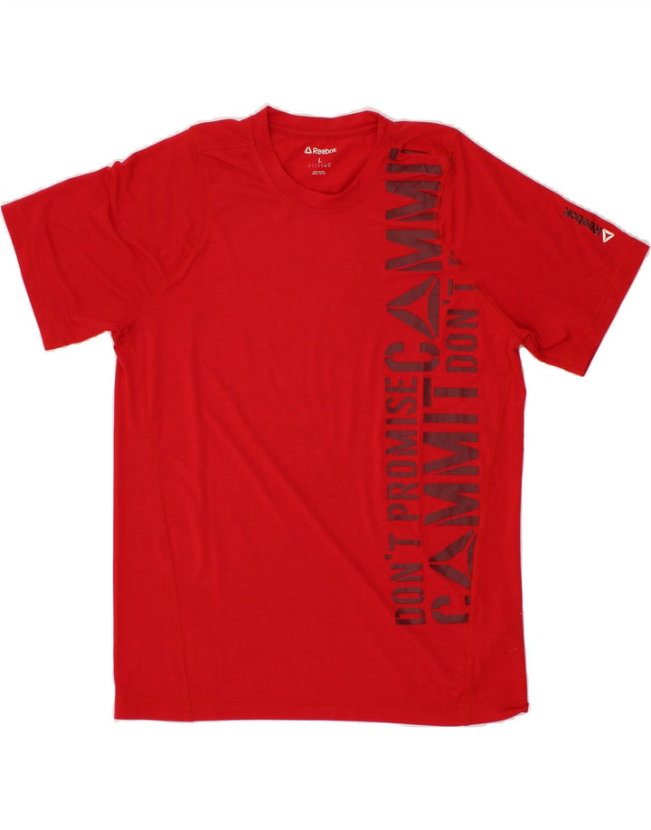 REEBOK Mens Graphic T-Shirt Top Large Red Polyester Vintage Reebok and Second-Hand Reebok from Messina Hembry 