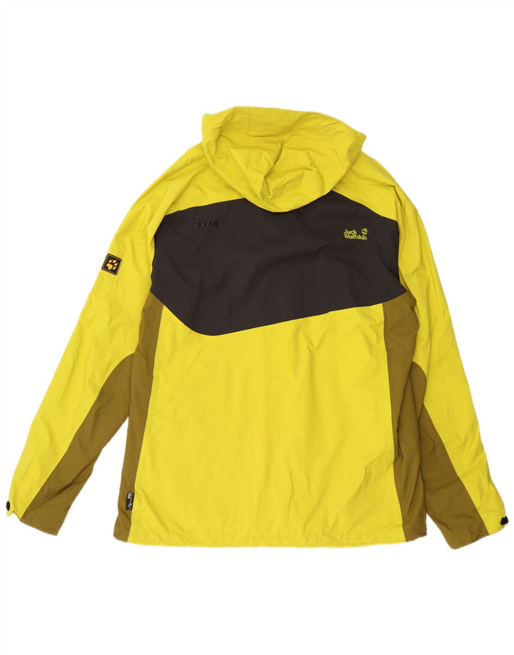 Jack Wolfskin Herre Hætte regnjakke UK 44 2XL Gul Colourblock