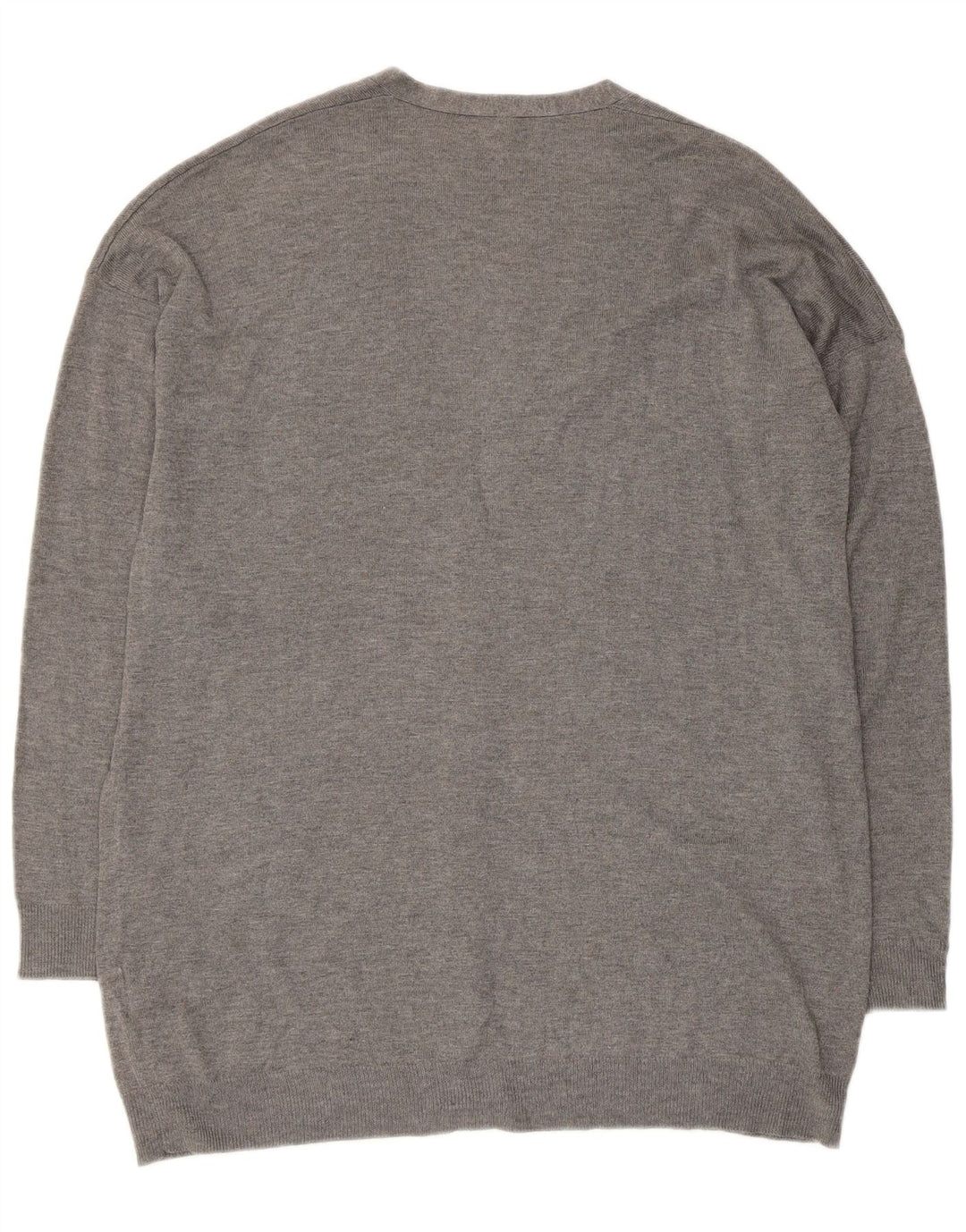 BENETTON Dame Cardigan Sweater UK 14 Medium Grey Viscose