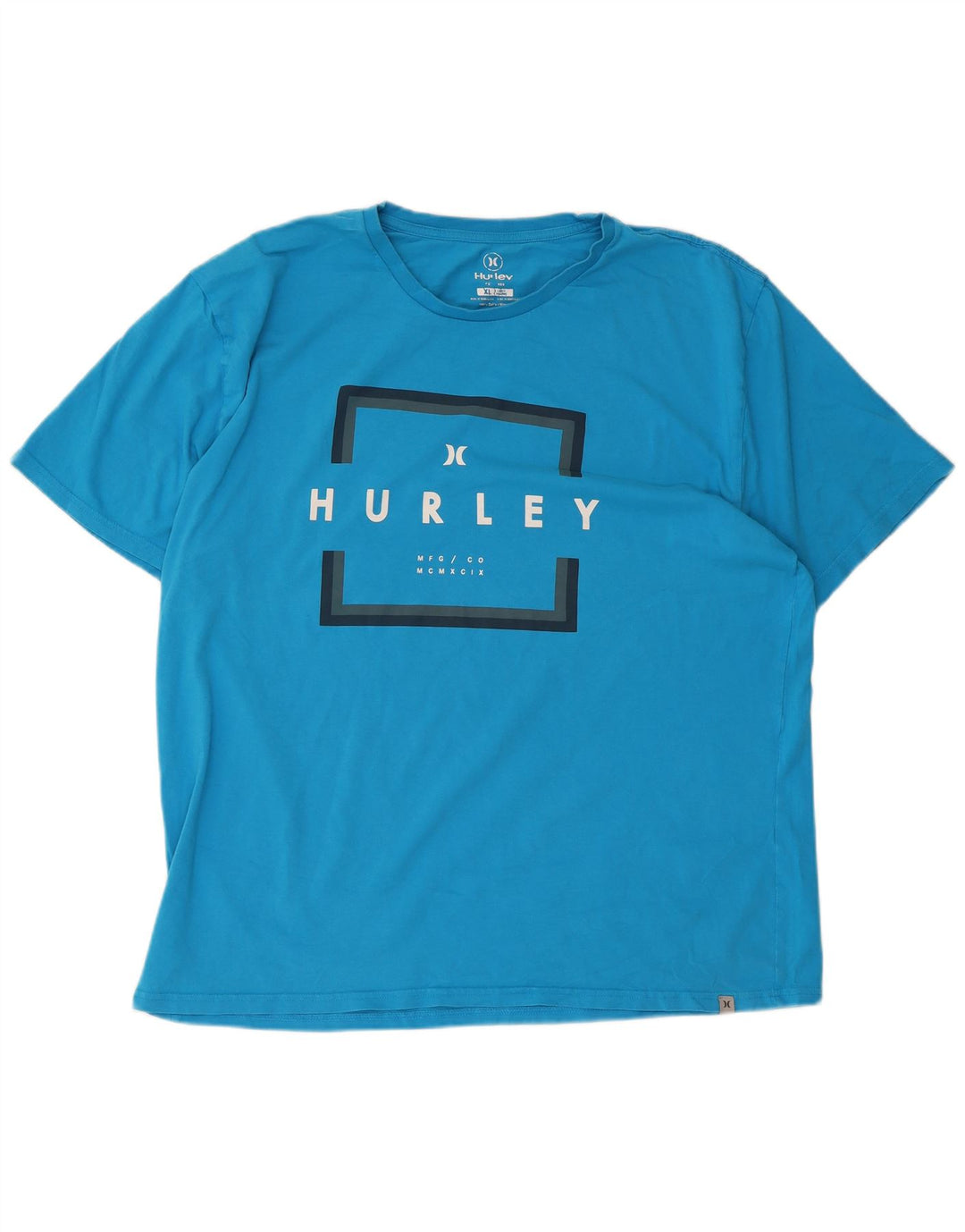 Hurley Herre Grafisk T-Shirt Top XL Blå Bomuld