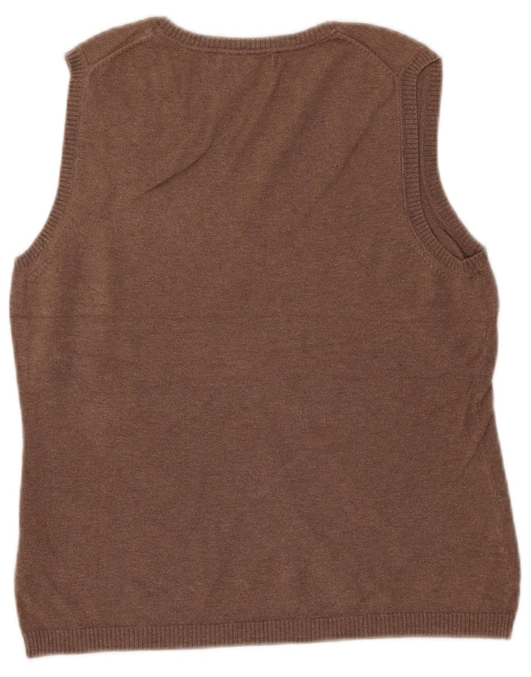 Boden Dame Vest Tank Top UK 12 Medium Brun Bomuld