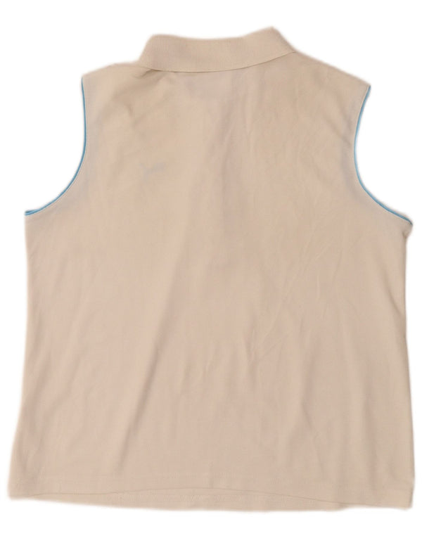 PUMA ærmeløs poloshirt til kvinder UK 14 Medium Off White