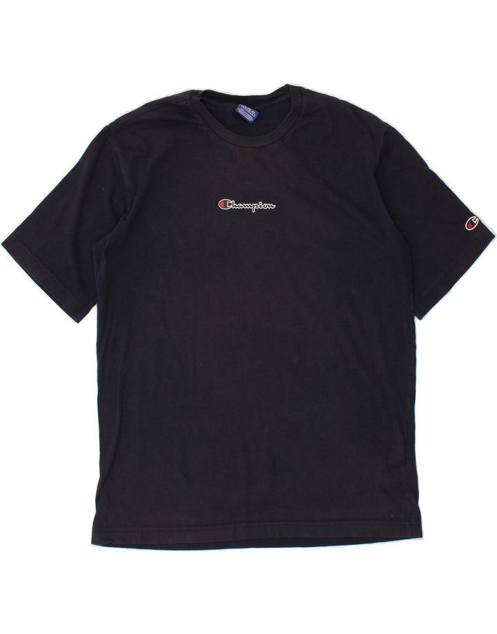 CHAMPION Mens Graphic T-Shirt Top Small Navy Blue Cotton Vintage Champion and Second-Hand Champion from Messina Hembry 