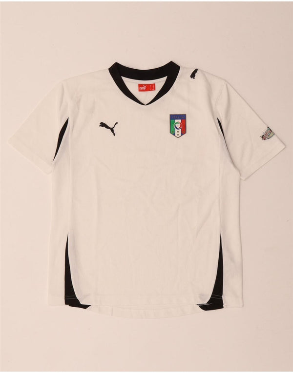 Puma Boys Italia T-Shirt Top 11-12 år Hvid Colourblock Polyester