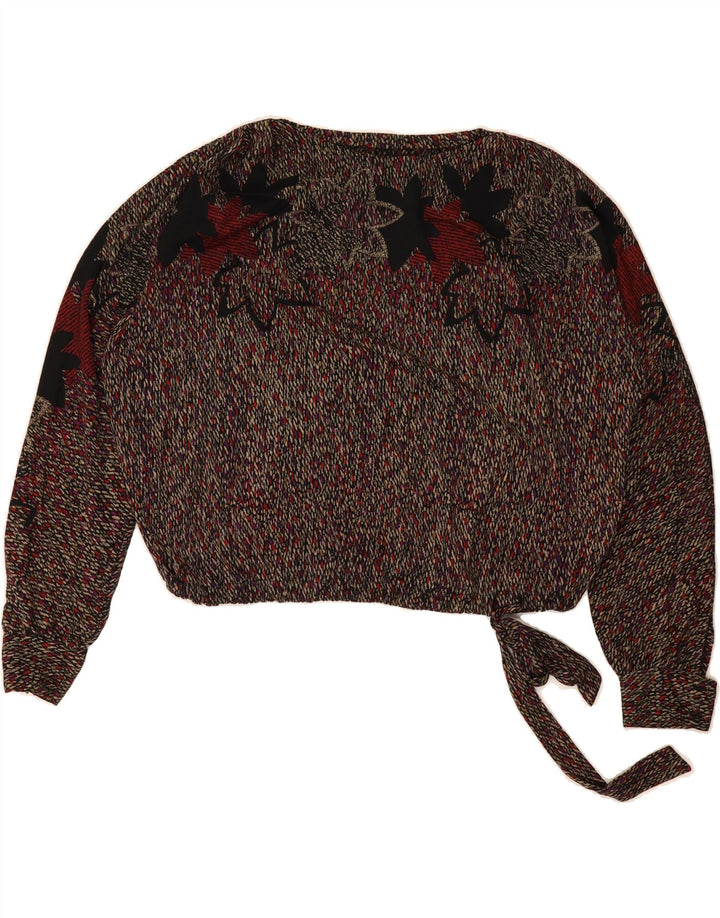 VINTAGE Womens Oversized Front Tie Blouse Top UK 14 Medium Multicoloured Vintage Vintage and Second-Hand Vintage from Messina Hembry 