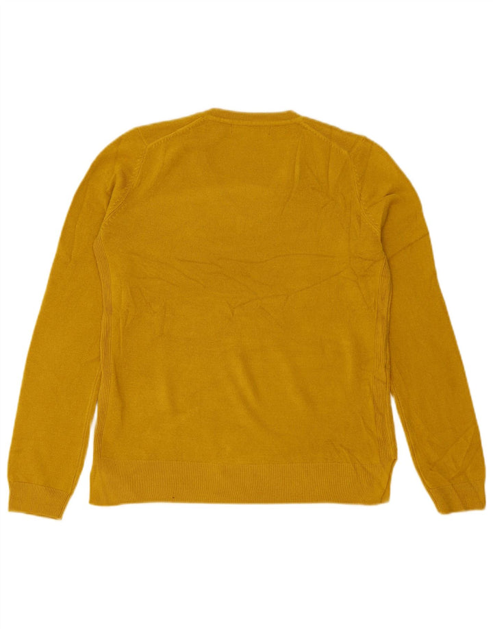 Marks & Spencer Dame V-hals sweater UK 12 Medium Gul Akryl