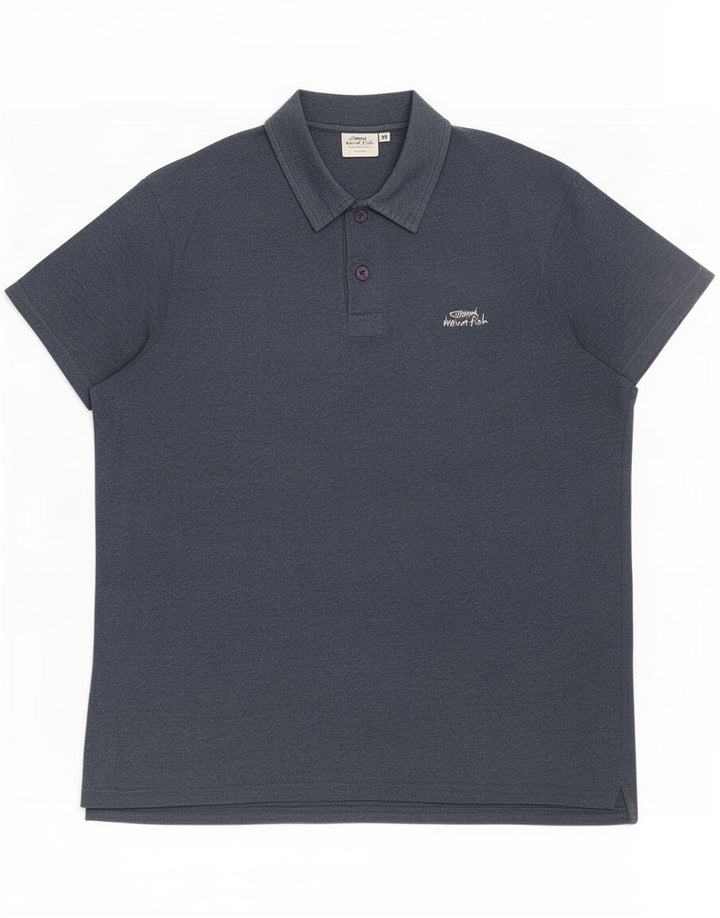 Weird Fish Herre Polo Shirt Medium Blue Bomuld