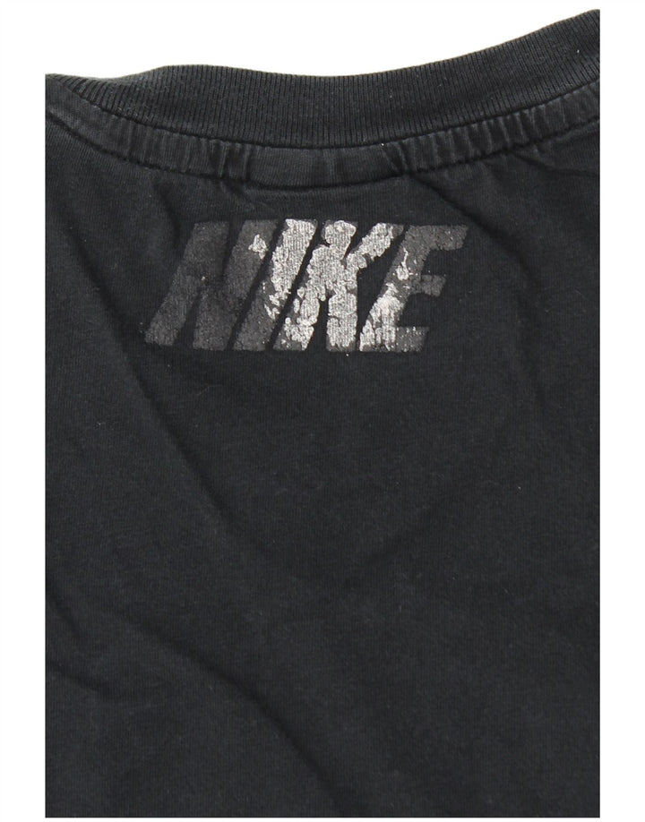 NIKE Mens Graphic T-Shirt Top Medium Black Cotton