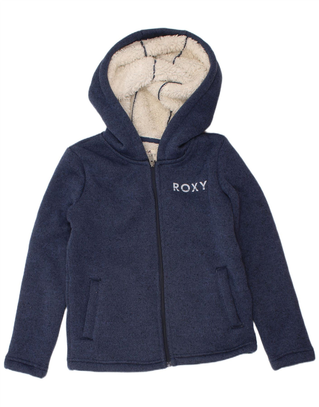 Roxy Girls grafisk hættetrøje med lynlås 5-6 år marineblå polyester