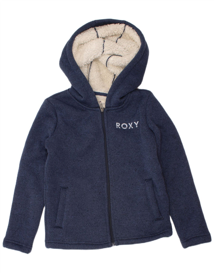 Roxy Girls grafisk hættetrøje med lynlås 5-6 år marineblå polyester