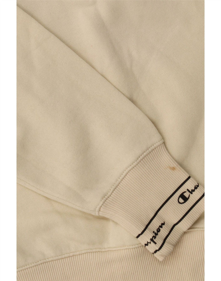 Champion Dame Grafisk Oversized Sweatshirt Jumper UK 10 Small Off White