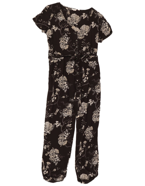 Fat Face Dame Jumpsuit UK 14 Large Black Floral