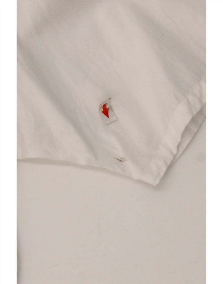 Vintage kortærmet skjortebluse til kvinder UK 12 Medium White