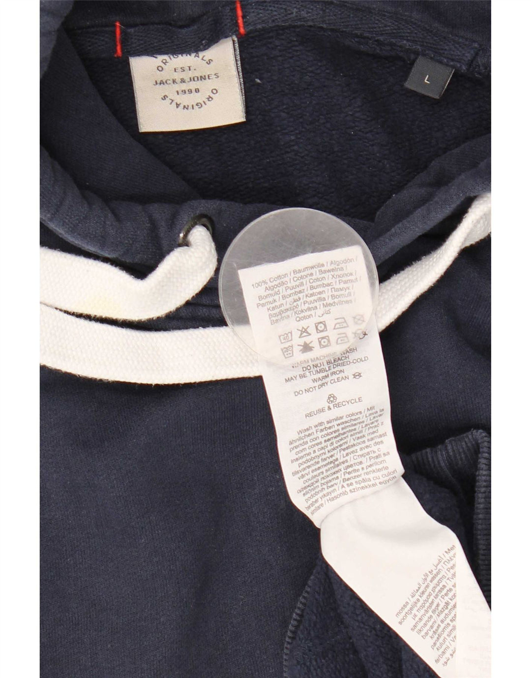 Jack & Jones Herre hættetrøje Jumper Stor marineblå bomuld