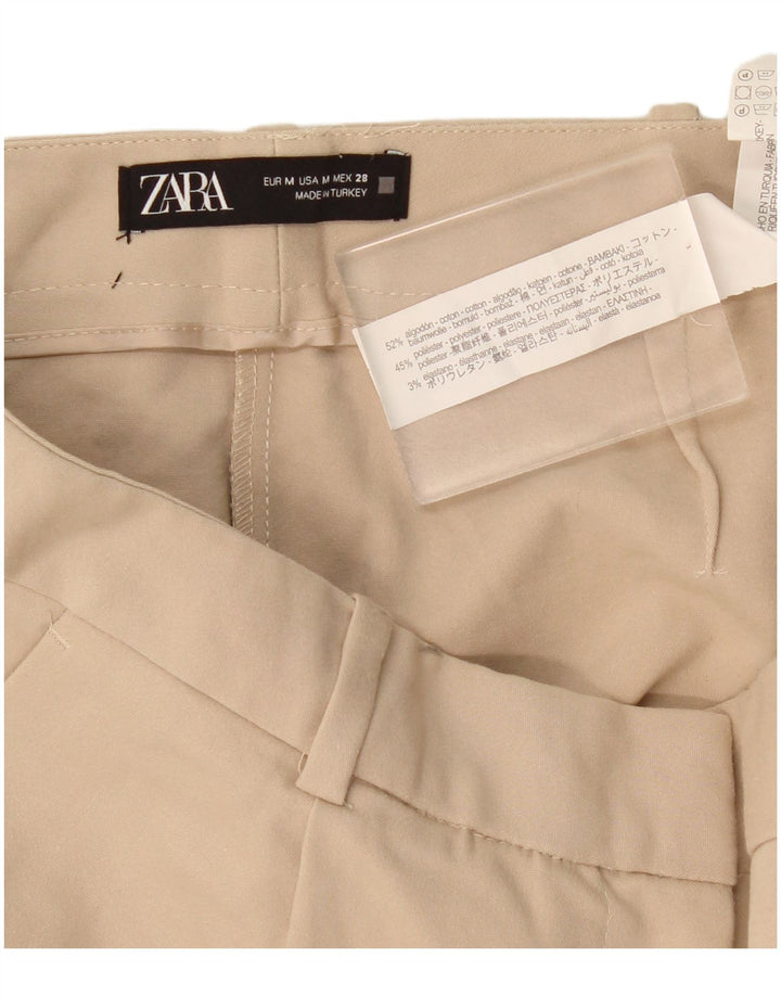 Zara Casual Shorts til kvinder Medium W30 Beige Bomuld