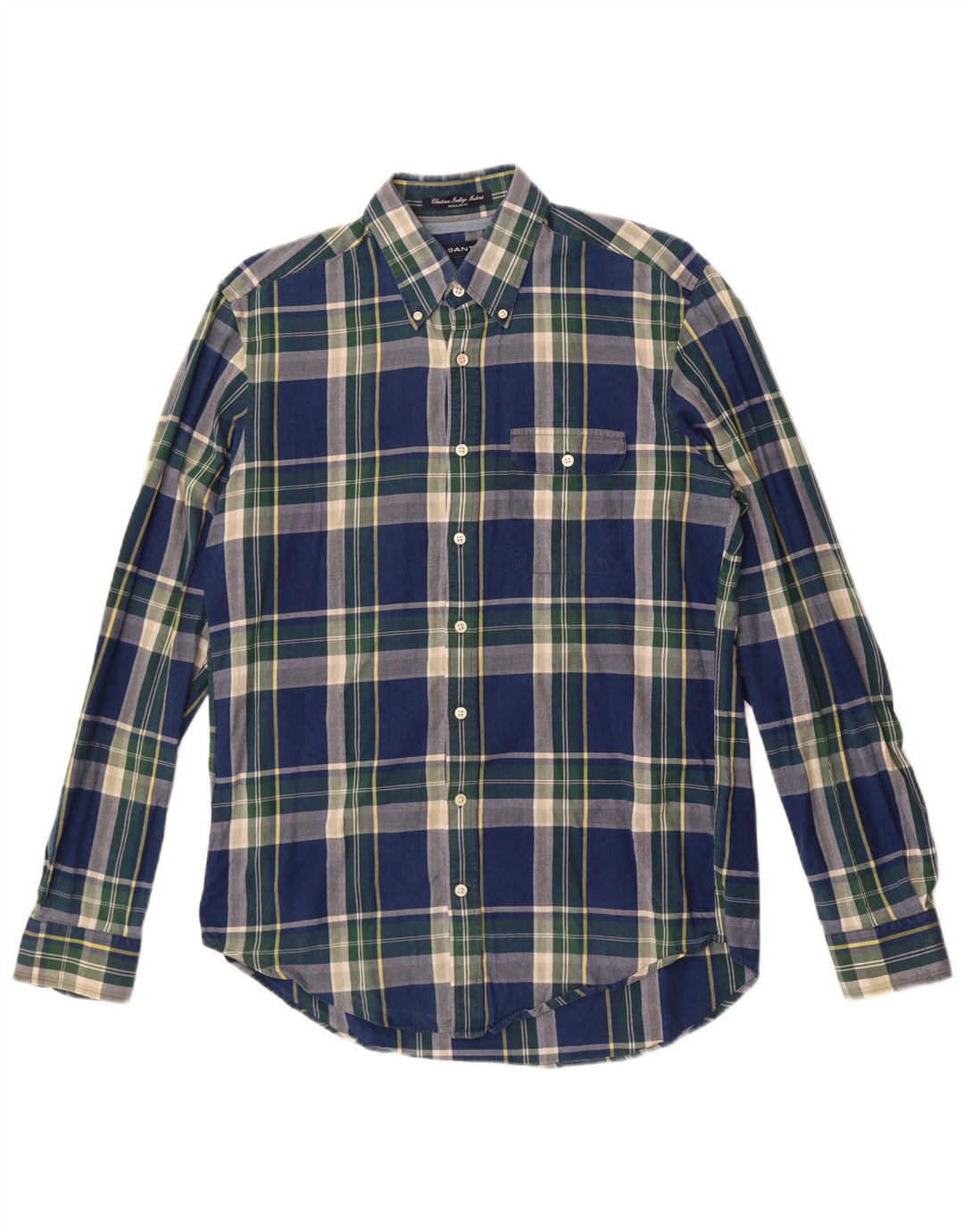 Gant herre Regular Fit skjorte Medium marineblå ternet bomuld
