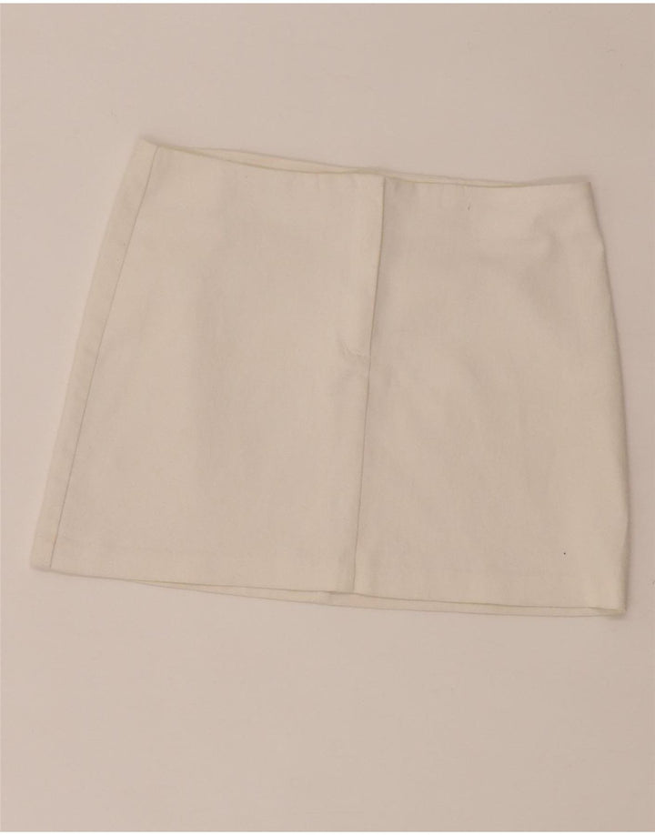 Benetton Dame Mini-nederdel W28 Medium White
