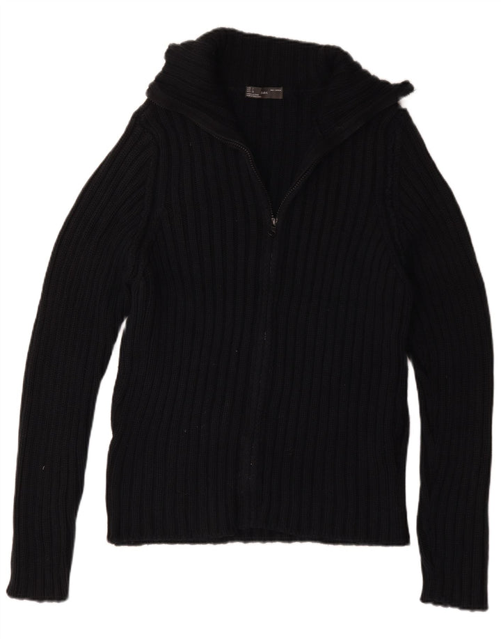 Zara Herre Cardigan Sweater Stor Marineblå Bomuld