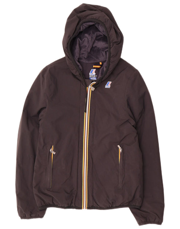 K-Way Womens Hooded Windbreaker Jacket UK 14 Medium Black Polyamide