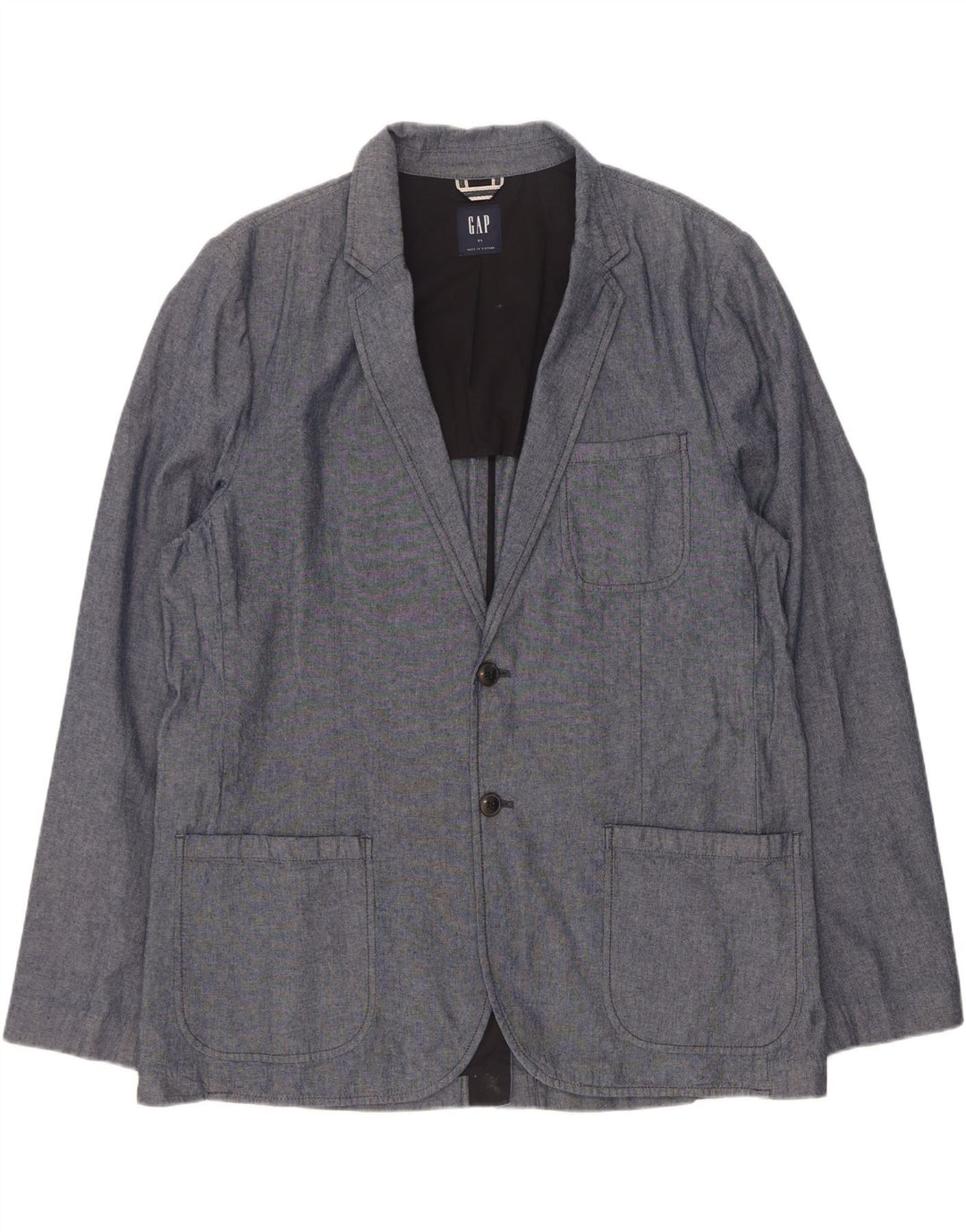 Gap Herre 2 Button Blazer Jacket UK 42 XL Navy Blue Cotton
