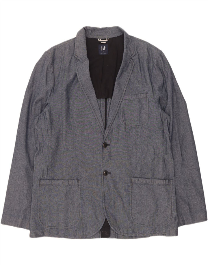 Gap Herre 2 Button Blazer Jacket UK 42 XL Navy Blue Cotton