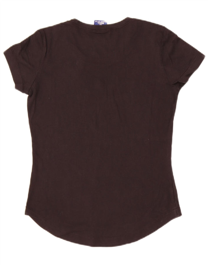 Champion Dame Grafisk T-Shirt Top UK 10 Lille Sort