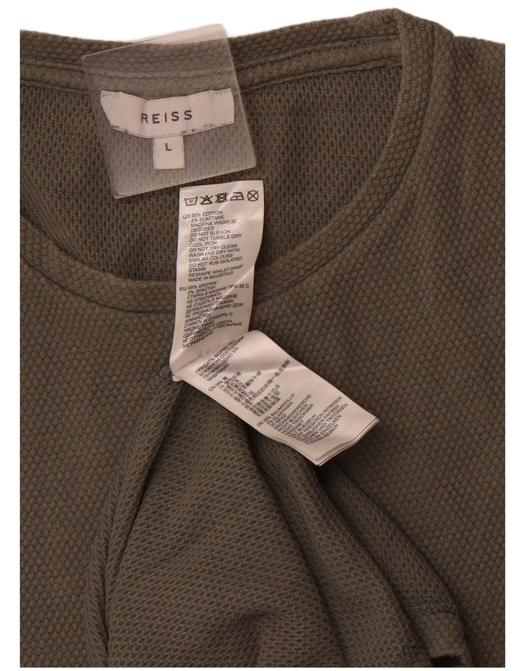 REISS Herre T-Shirt Top Stor Grøn Bomuld