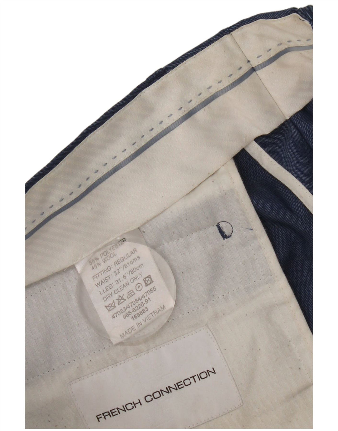 French Connection Herre Slim Suit Bukser W32 L31 Blå Polyester