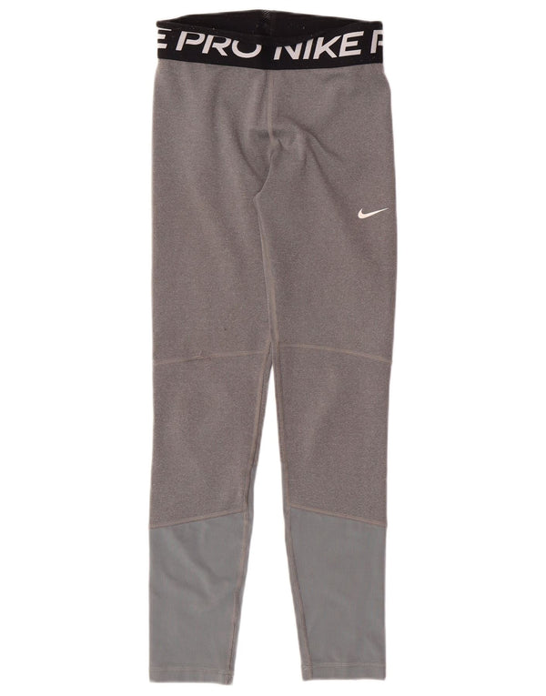 NIKE piger Dri Fit grafiske leggings 12-13 år stor grå farveblok