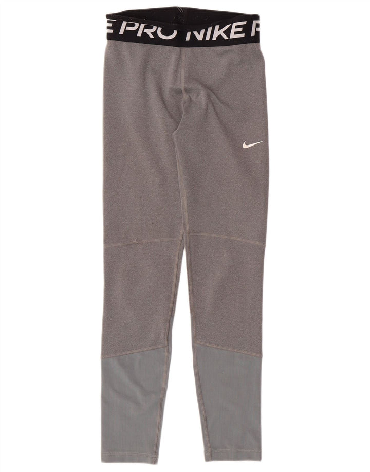 NIKE piger Dri Fit grafiske leggings 12-13 år stor grå farveblok