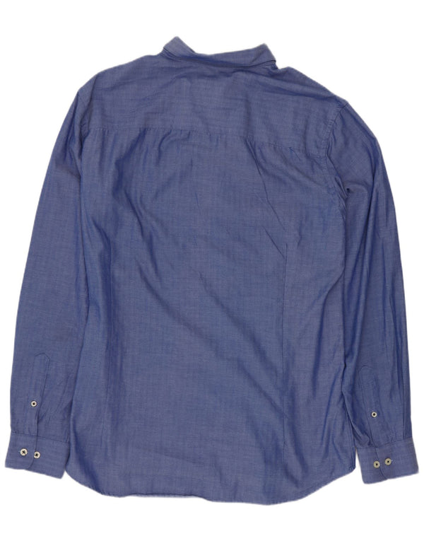 Jack & Jones herreskjorte XL blå sildebensbomuld