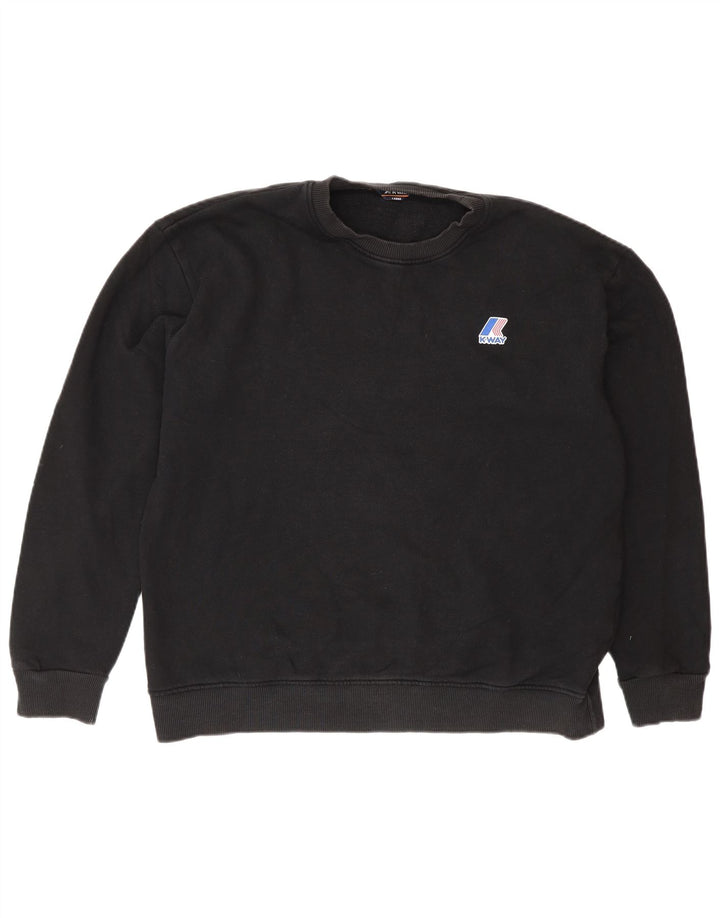 K-Way Herre Sweatshirt Jumper Stor Sort Bomuld