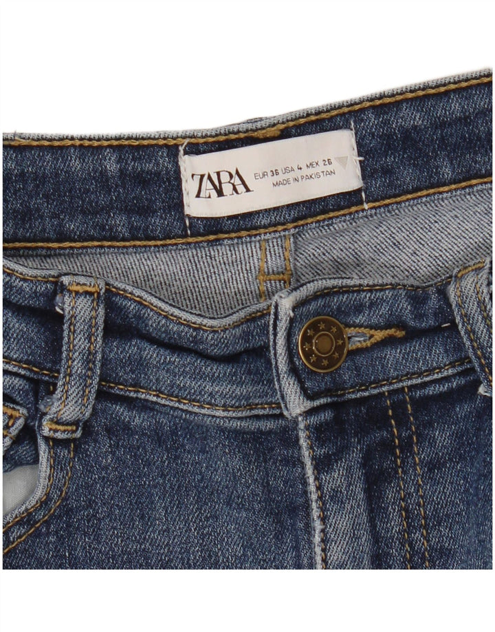 ZARA Dame Slim Jeans EU 36 XS W26 L27 Blå