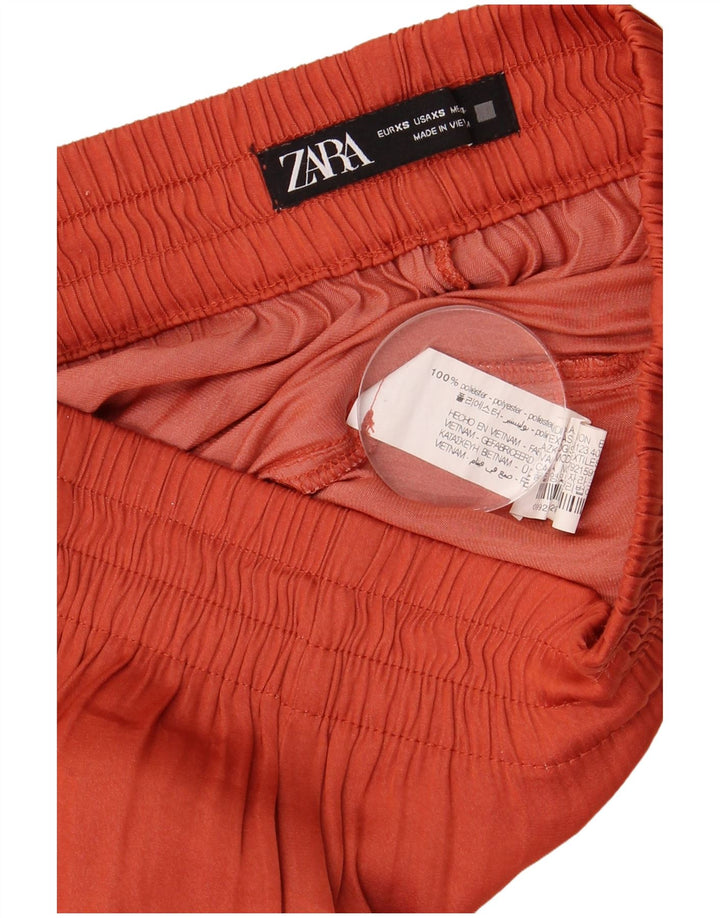 Zara Womens High Waist Cullotes Bukser XS W24 L27 Orange Polyester
