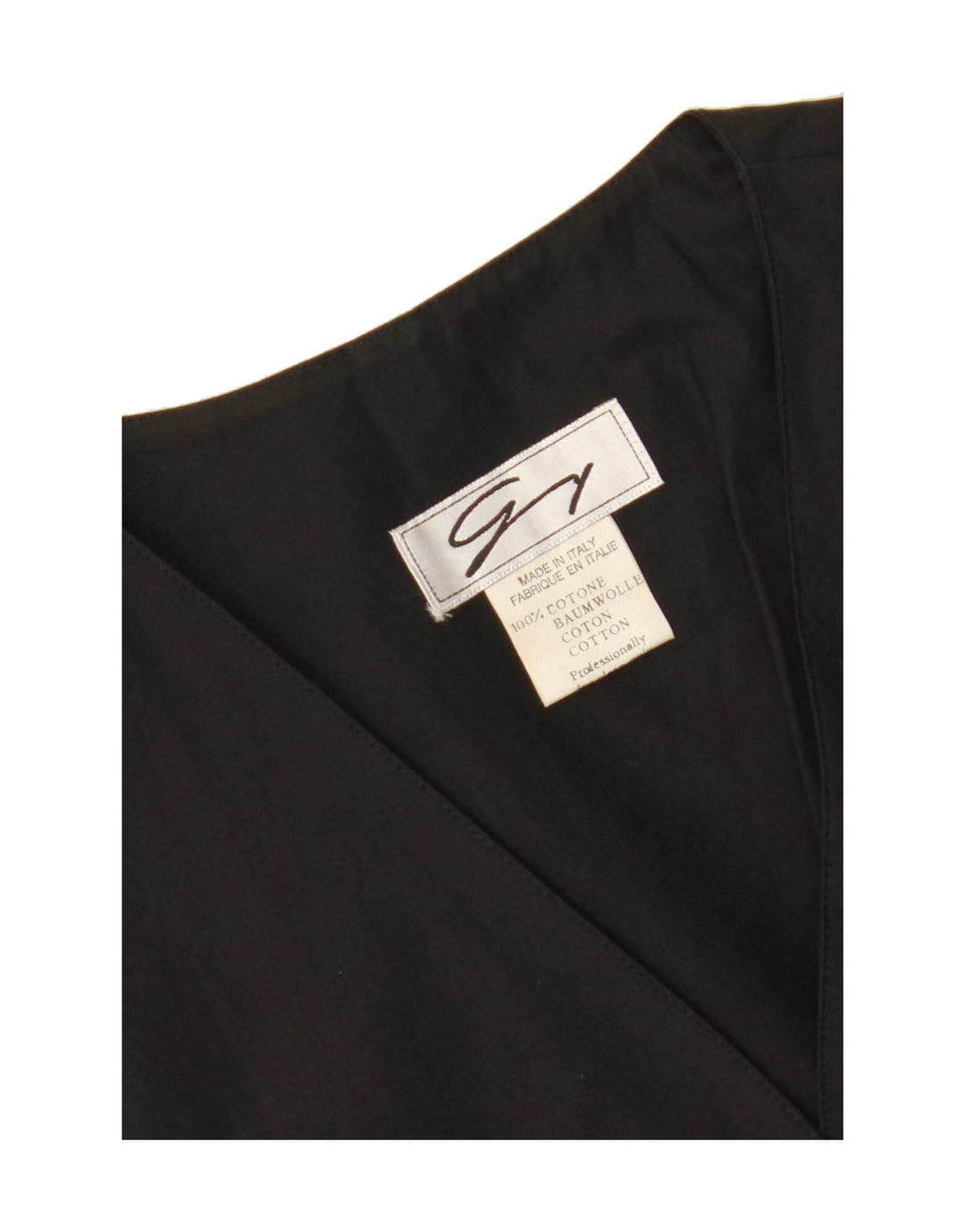 GENNY Womens Short Sleeve 4 Button Blazer Jacket UK 14 Medium Black Cotton Vintage Genny and Second-Hand Genny from Messina Hembry 