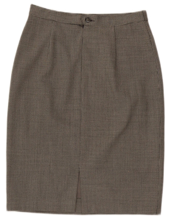 L.Pucci Dame Pencil Skirt IT 46 Large W30 Black Houndstooth Polyester