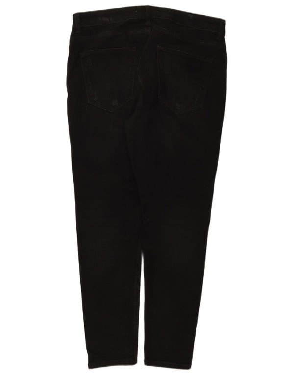 Zara Mens Distressed Skinny Jeans EU 44 Large W34 L28 Black Bomuld