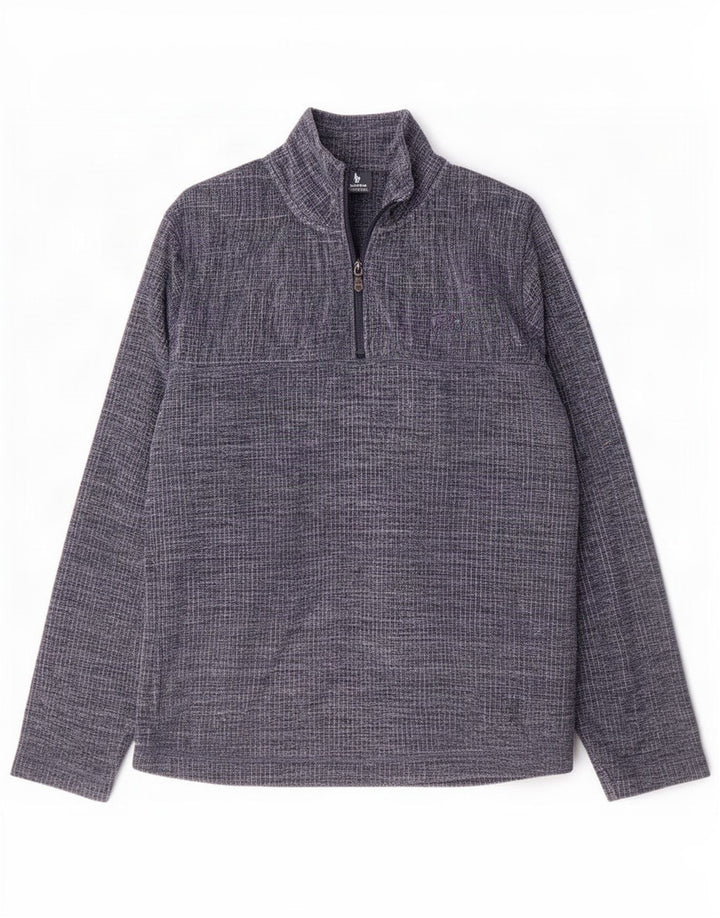 Weird Fish Herre Zip Neck Fleece Jumper Medium Navy Blue Polyester