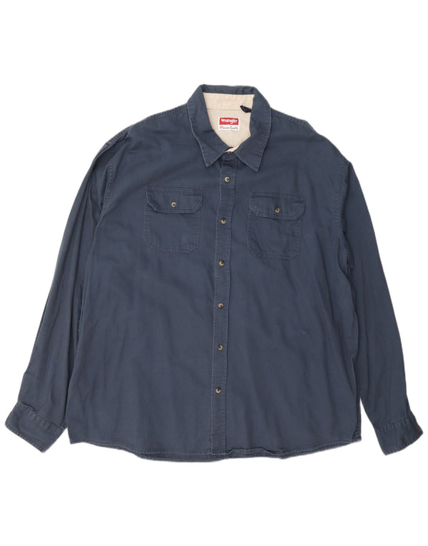 Wrangler herreskjorte 2XL marineblå bomuld