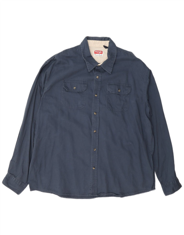 Wrangler herreskjorte 2XL marineblå bomuld