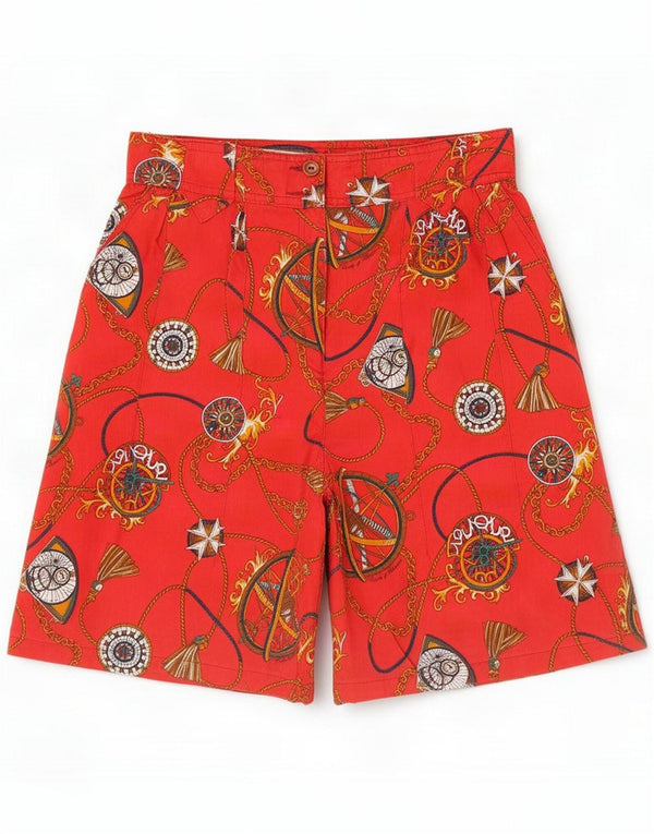 Conte of Florence kvinders abstrakt mønster chino-shorts IT 42 Medium W27 Rød