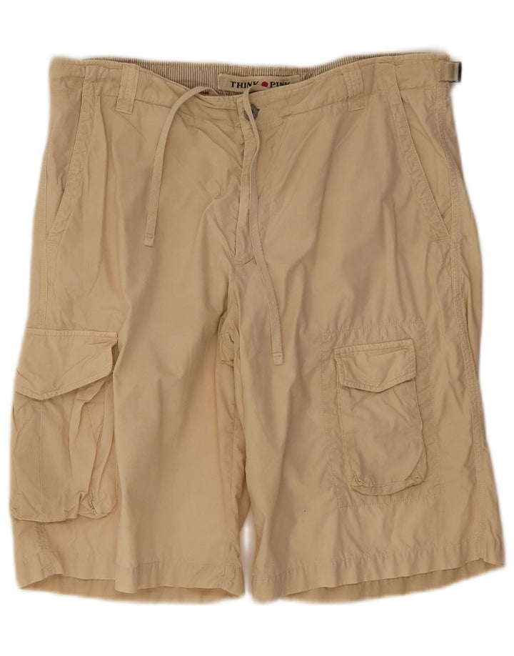 Tænk Pink Herre Cargo Shorts IT 50 Large W34 Beige Bomuld