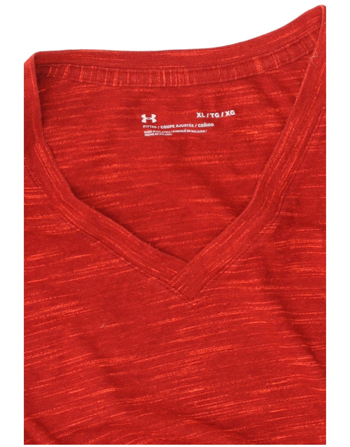 UNDER ARMOUR Herre T-Shirt Top XL Rød Flecked